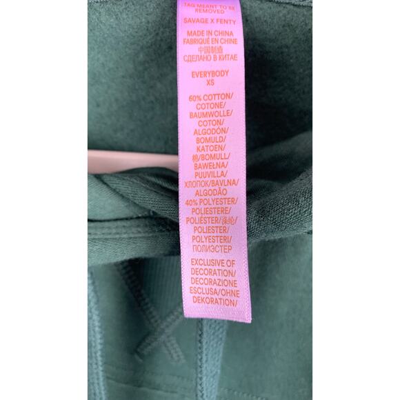 Savage X Fenty Xssential Hoodie Logo Size XS Womens Small Botanical Green New - Picture 10 of 11
